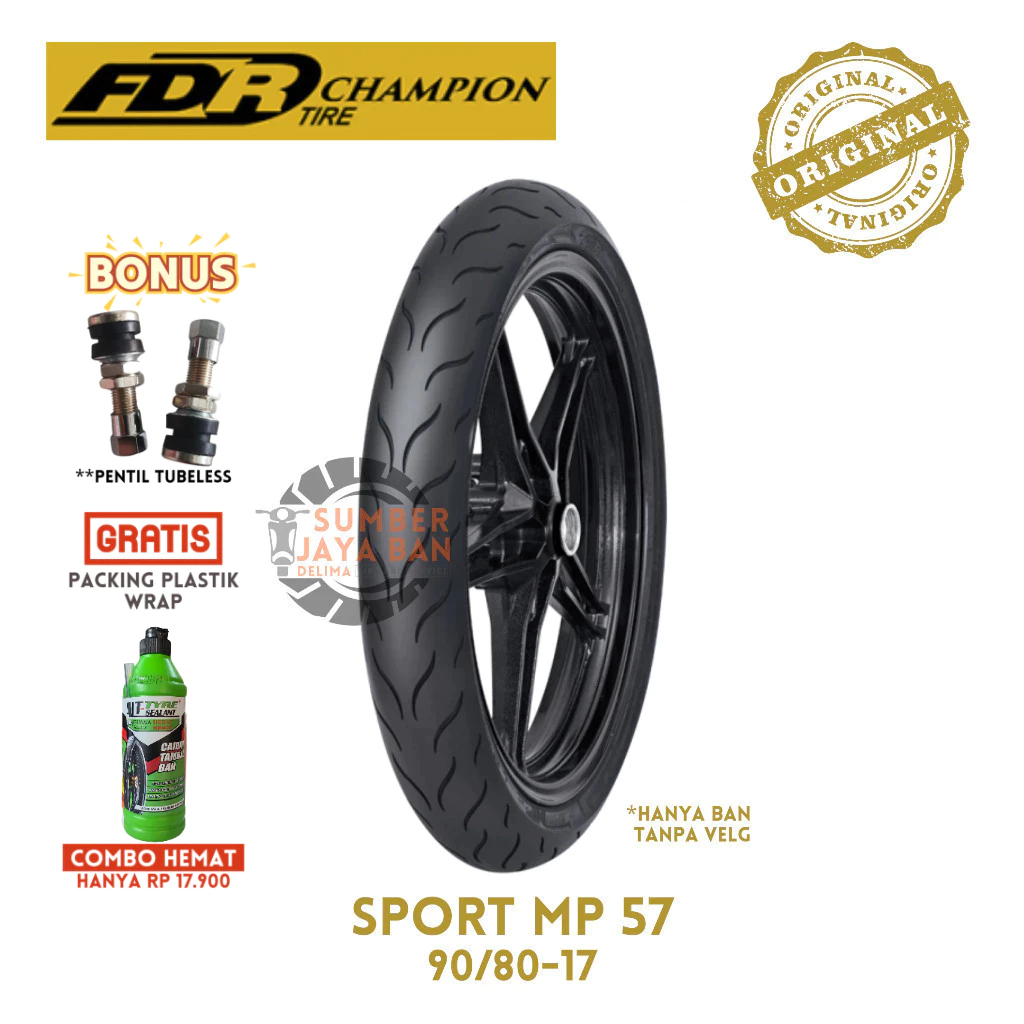 FDR CHAMPION Sport MP 57 90/80-17 Tubeless Ring 17 90/80 Tubles Soft Compound MP57