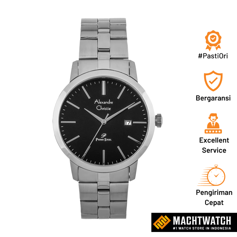 Jam Tangan Pria Alexandre Christie Primo Steel AC 1007 MD BSSBA ACF-1007 AC 1007 AC1007 Stainless St