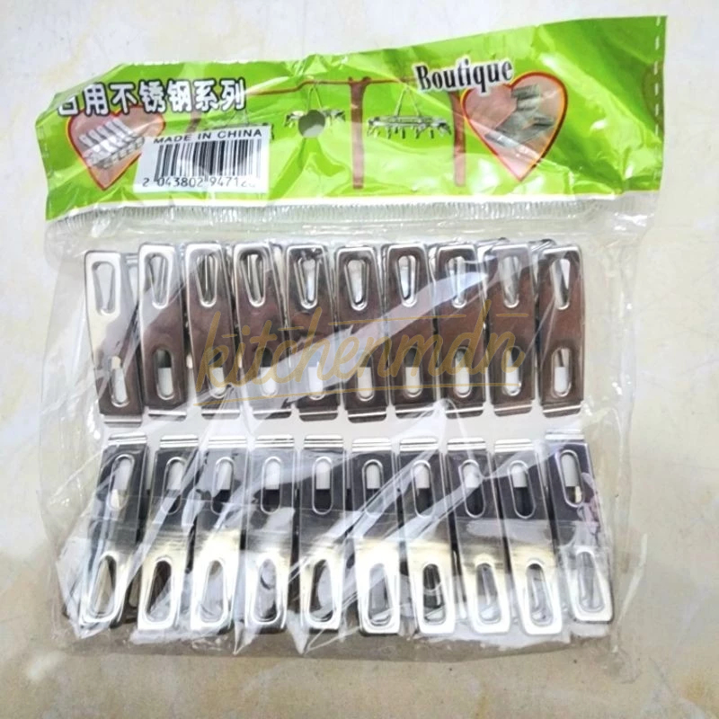Jepitan Baju Stainless Isi 20 Kecil Jemuran Pakain Baju - KitchenMdn