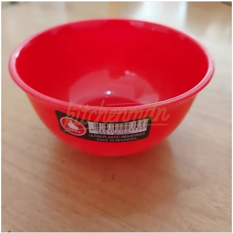 Mangkuk Merah Kecil Plastik Ultra 10 cm Mangkok Cetakan Nasi Tebal - KitchenMdn