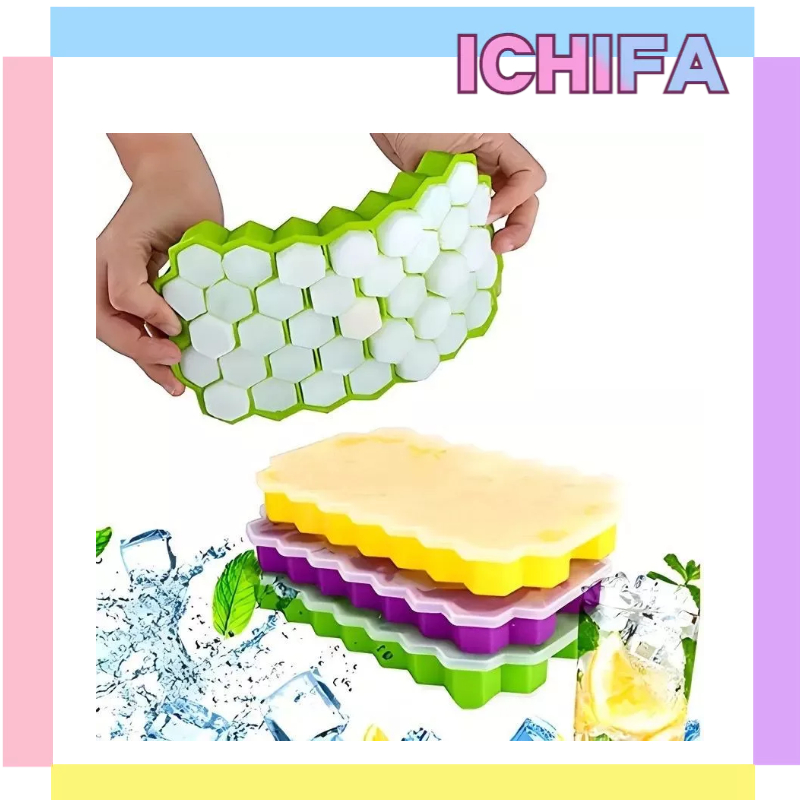 ICHIFA Cetakan Es Batu Kristal Bentuk Kotak Diamon Jelly/ Ice Cube Tray/Cetakan pudding/