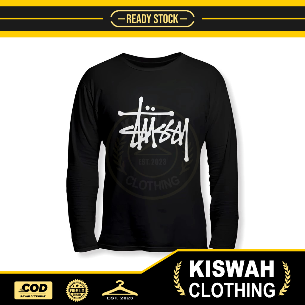 Kaos Tshirt Stussy Lengan Panjang Kaos Distro