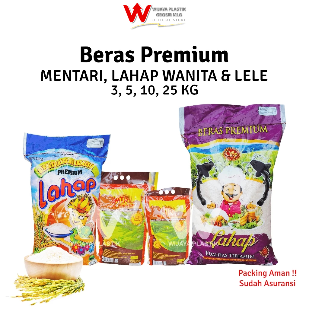 

[PROMO] Beras Premium [MENTARI & LAHAP] --- 3 5 10 KG @SAK | pulen kadaluarsa lama 3kg 5kg 10kg mentari lahap wanita lele putih bersih terjamin bpom murah ekonomis karung Sak