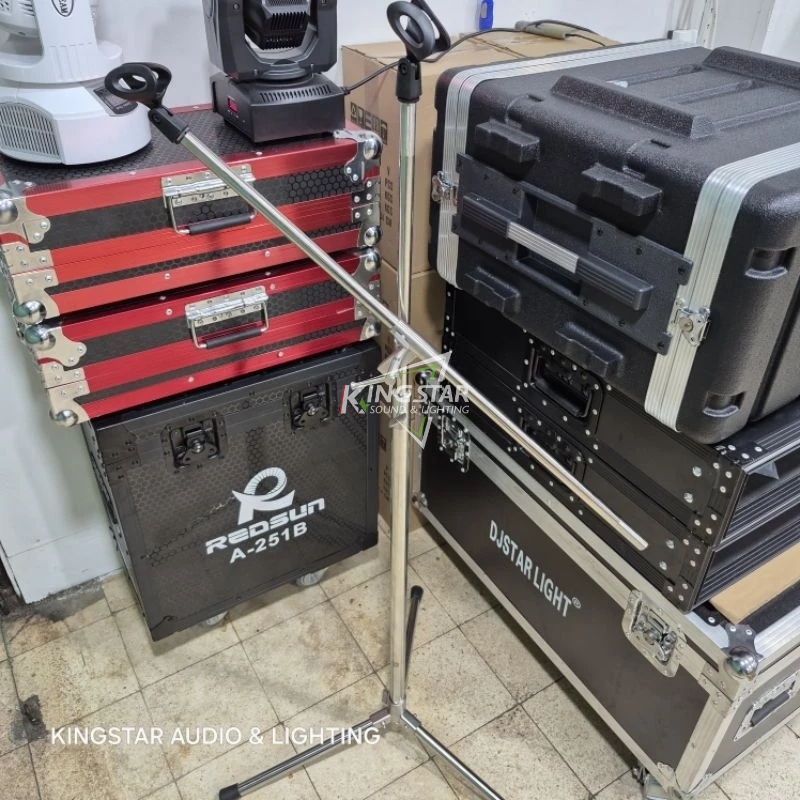 Stand Mic Stainless Tamborin Simbal Drum Tinggi Super Awet Stand Mic Panjang Mic Vocal Cagak Tiang K