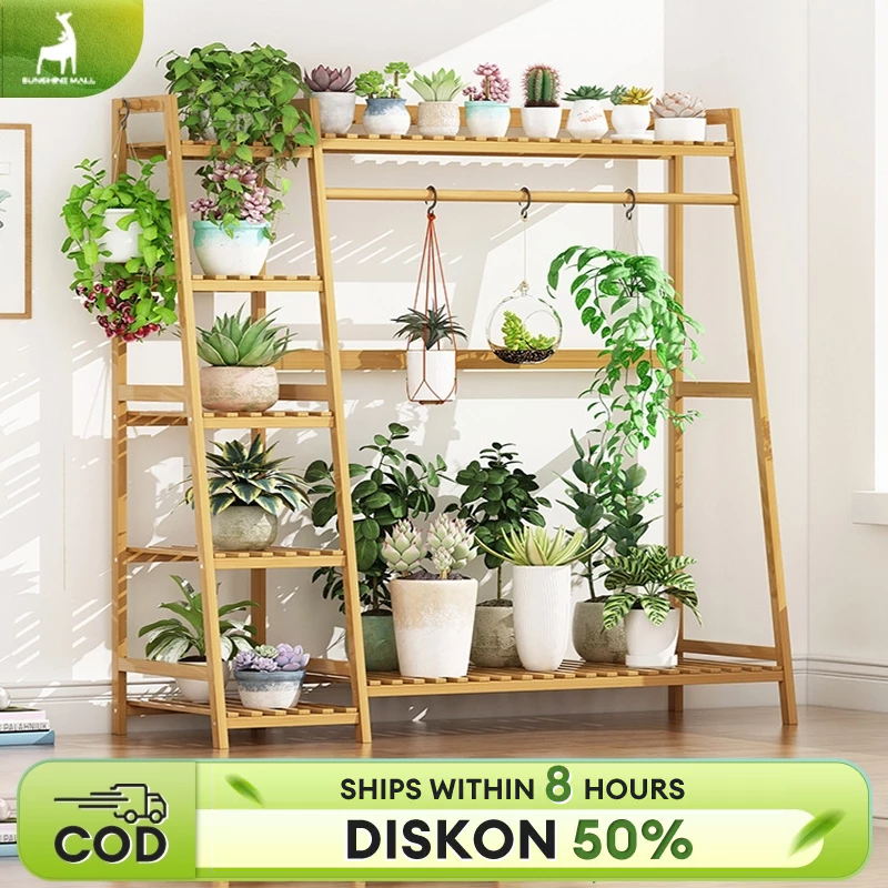 Rak Pot Bunga Rak Bunga Rak Tanaman Rak Bunga Kayu Rak Tanaman Outdoor Rak Tanaman Susun Dinding Tem