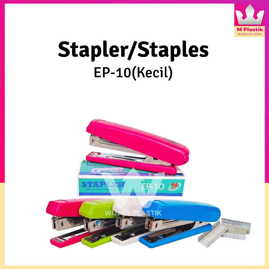 

Stapler Kecil Warna EP 10 --- @Pcs | alat staples premium warni No 10 ekonomis murah pcs