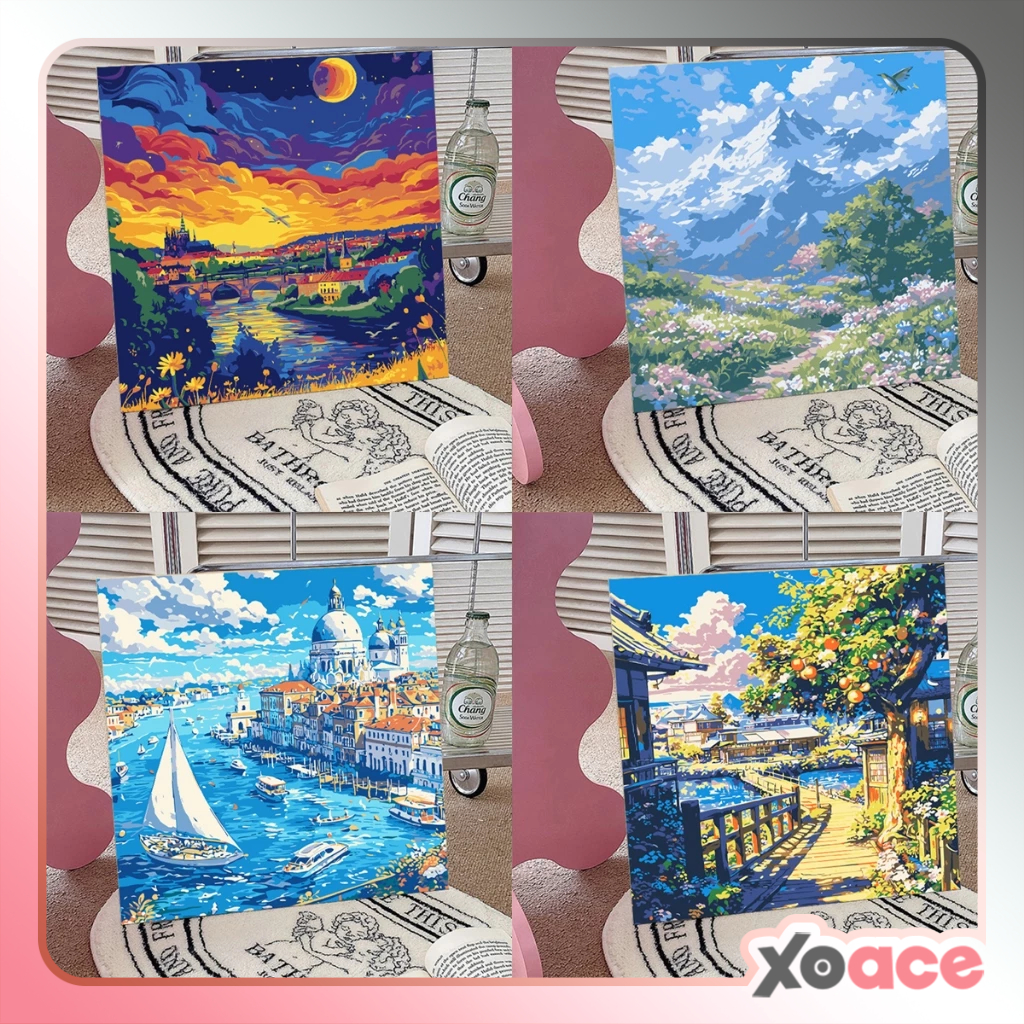 

[20x20] Paint By Number Painting By Numbers Kit DIY Lukisan Canvas Seri Scenery Pemandangan