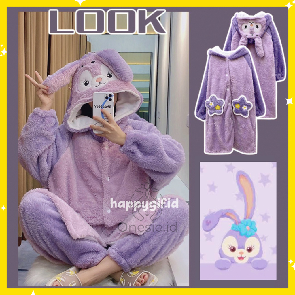 STELLA LOU BAJU TIDUR KOSTUM DASTER (TANPA CELANA) ONESIE PIYAMA KIGURUMI