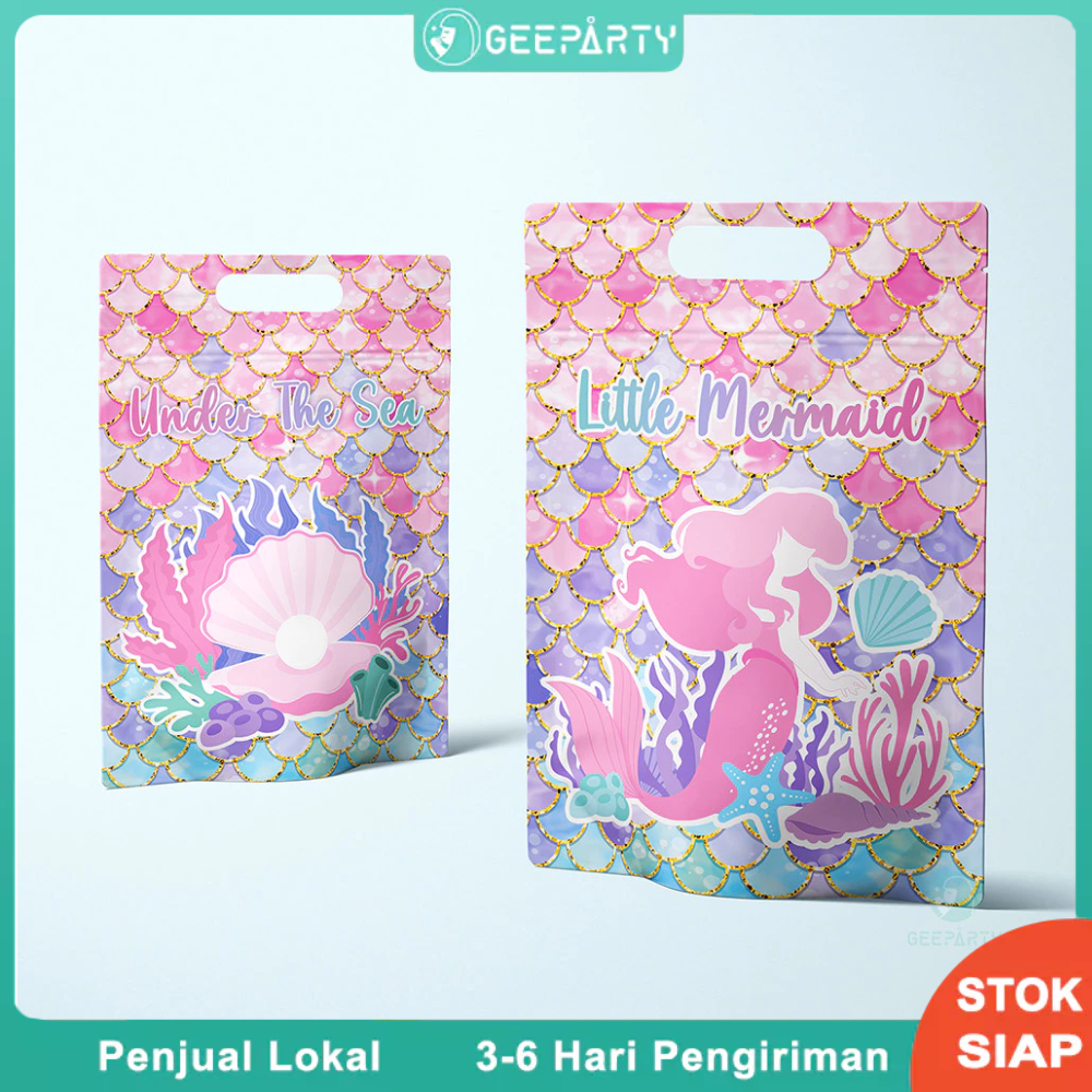 

10 Pcs Tas Permen Kerang Putri Duyung Kantong Berdiri Tas Ziplock Untuk Perlengkapan Pesta Ulang Tahun