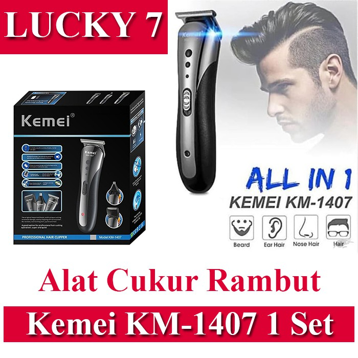 Kemei 1407Alat Cukur Rambut Elektrik/ Jenggot / Kumis / Hidung - Alat Cukur Elektrik - Hair Clipper