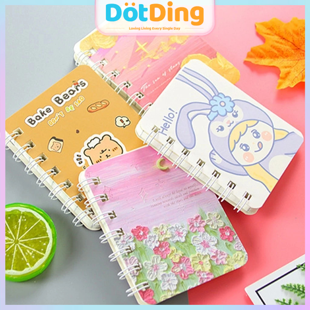 

[DOTDING] Buku Catatan Mini A7 Kartun Portabel - Notebook Saku Steno dengan Desain Chibi & Kertas garis H309