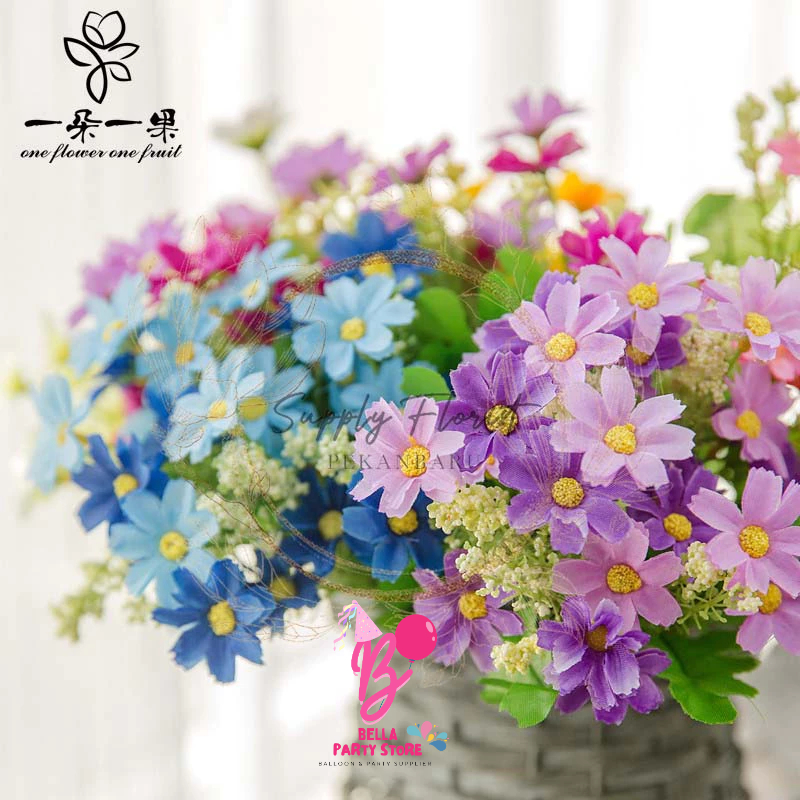 bunga aster artifisial plastik untuk buket