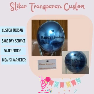 

stiker custom bening transparan untuk buket balon BOBO PVC frame AKRILIK waterproof tahan air