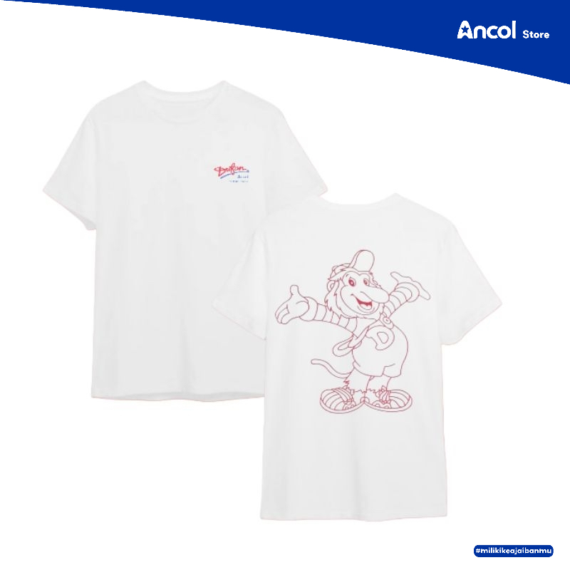 Ancol Baju Kaos Dewasa Mascot Dufan Putih | Official Merchandise