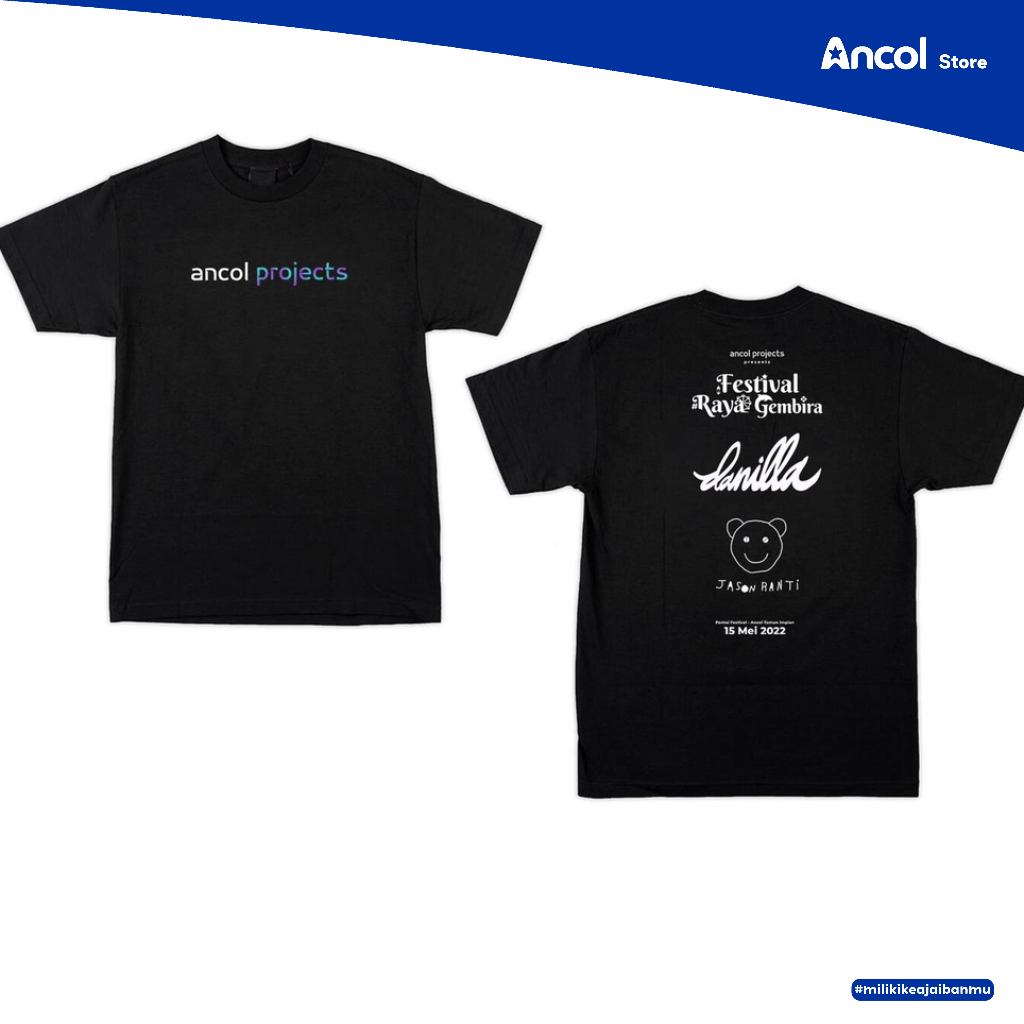 Ancol Baju Kaos Spesial OAOE | Tshirt Official Ancol Projects ( Danilla X Jason Ranti ) + Totebag | 