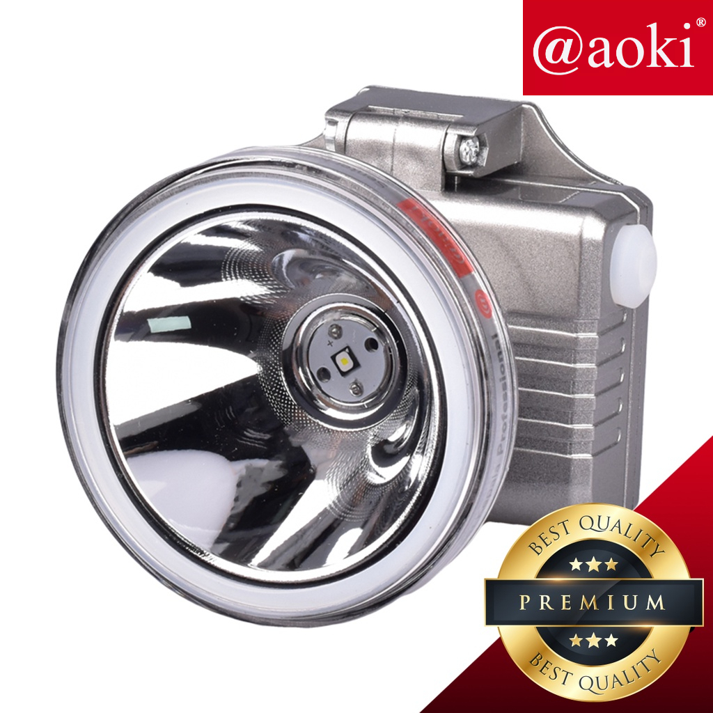 AOKI Senter Kepala Professional Premium Metallic paint Cas 55 Watt LED CREE FLAT Murah Super terang 