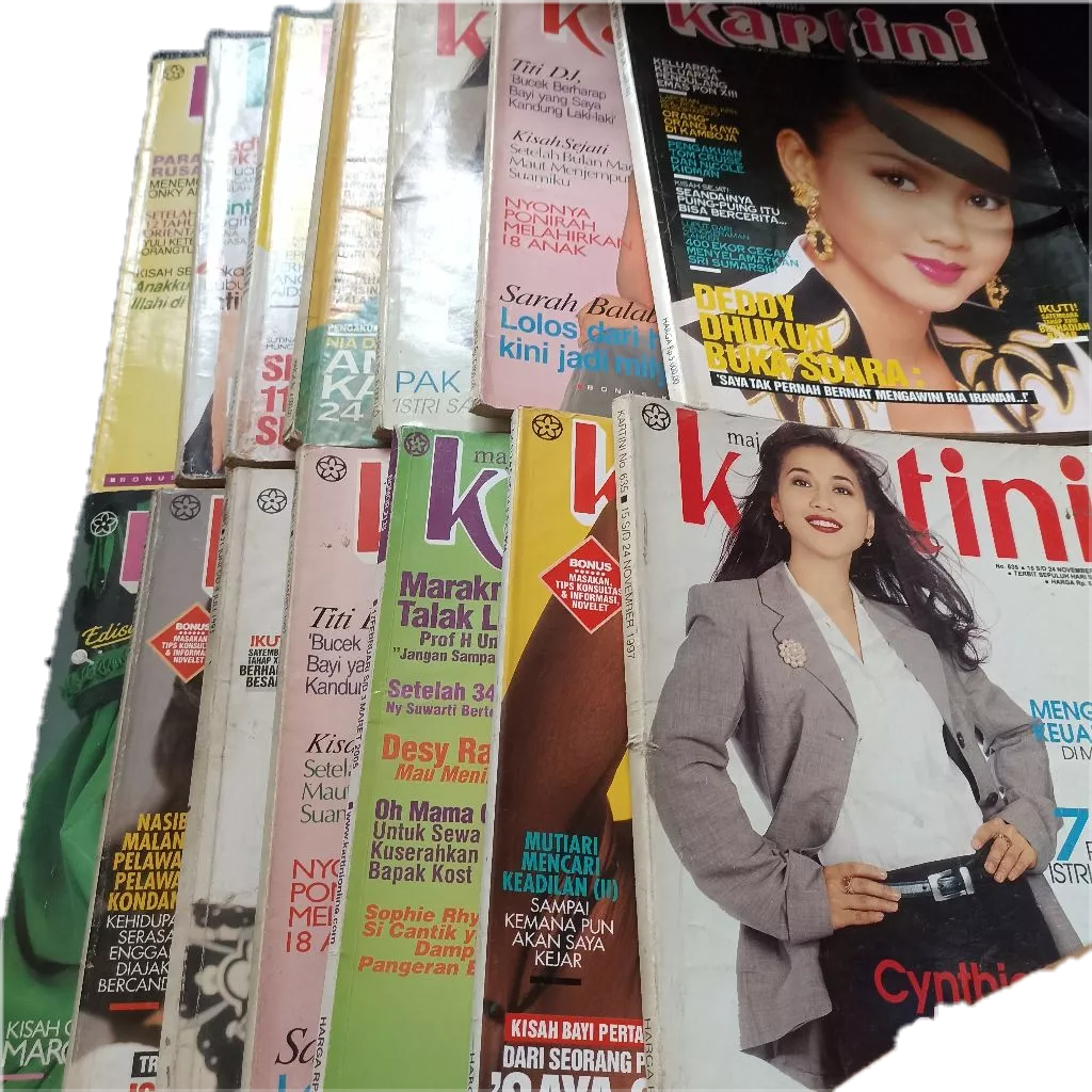 Majalah Kartini Sarinah Famili dewi lama jadul lengkap bonus cover artis terkenal