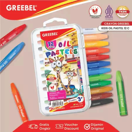(HKMART)12 WARNA CRAYON GREEBEL LEMBUT OIL PASTEL