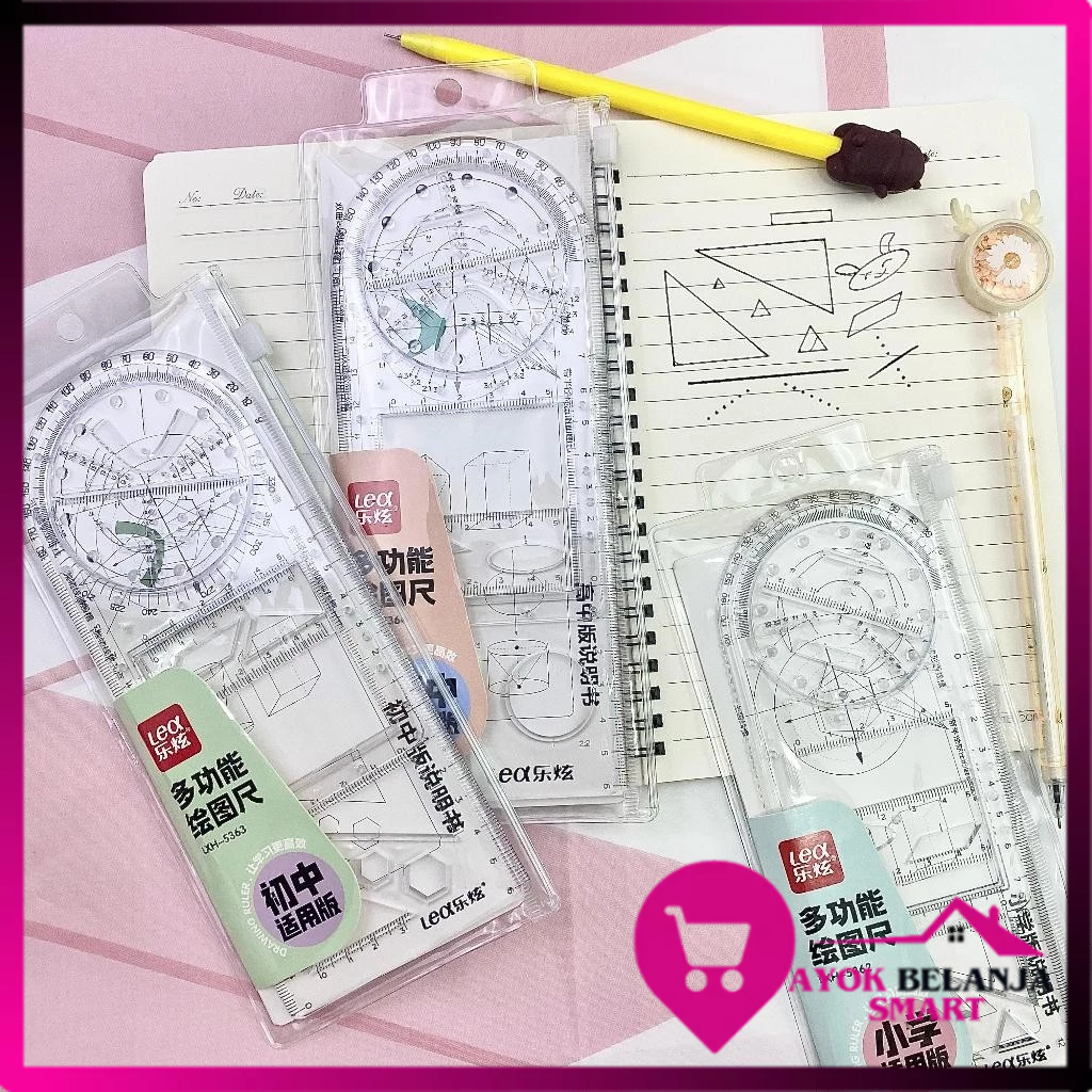 

ABS Penggaris Busur Derajat Rotary Multifungsi Penggaris Geometri Multifunction Geometric Ruler Penggaris Busur Derajat Template Gambar Matematika Alat Ukur untuk Perlengkapan Kantor Sekolah Siswa Seni