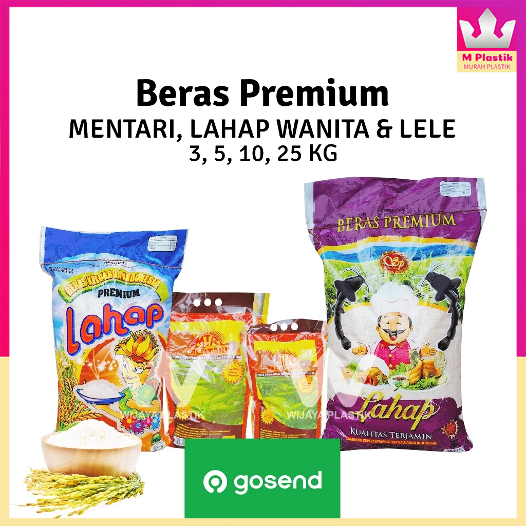 

[1 SAK] [INSTANT] Beras Premium [MENTARI & LAHAP] --- 3 5 10 25 KG @SAK BESAR | pulen kadaluarsa lama mentari lahap wanita lele putih bersih terjamin bpom murah ekonomis karung gosend same day grab express instant karung Sak