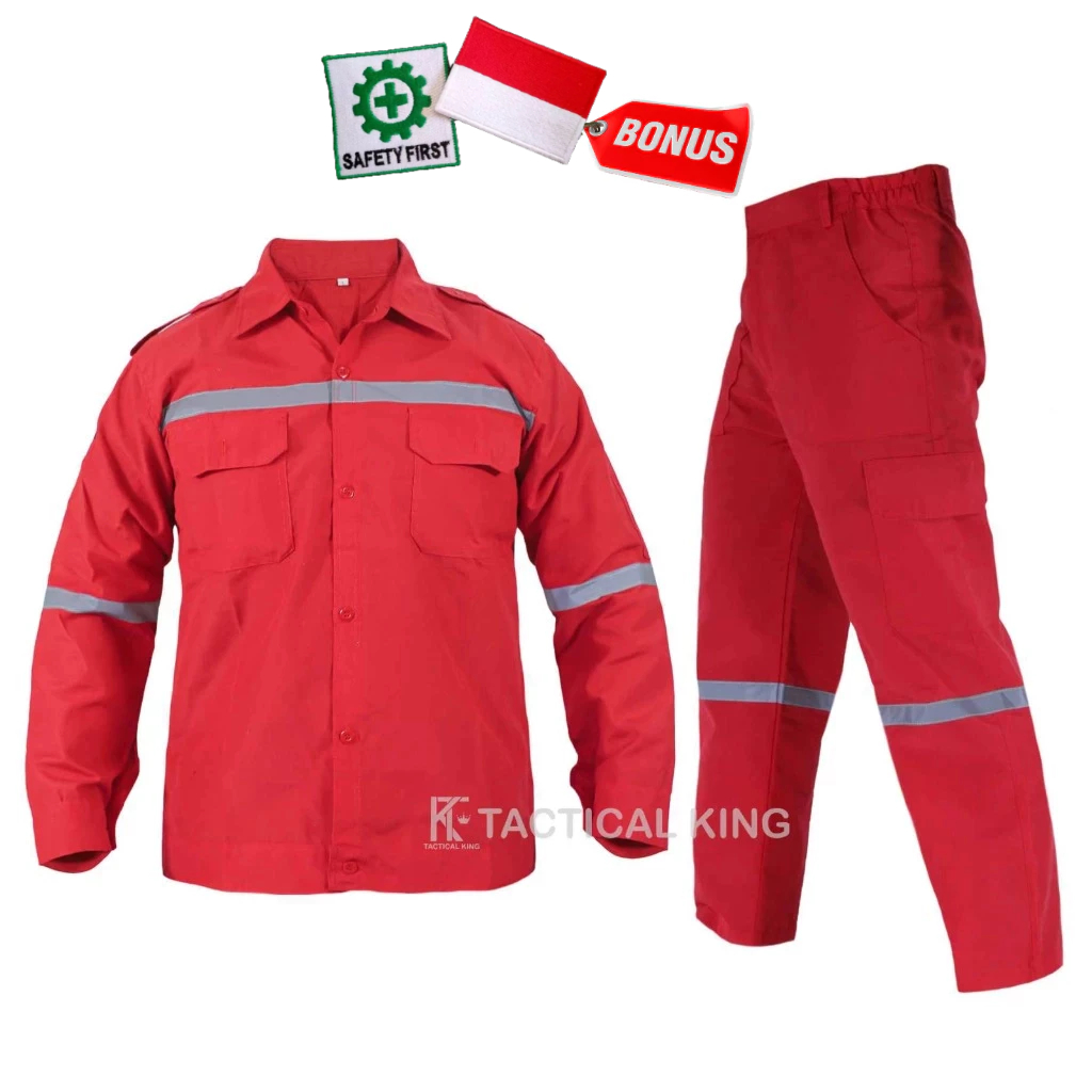 WEARPACK SAFETY SETELAN BAJU DAN CELANA KATELPAK SERAGAM KERJA BAJU BENGKEL TEKNISI MEKANIK INDUSTRI