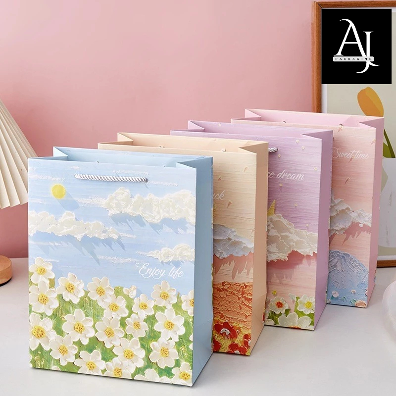 

[SATUAN] Paperbag Art Oil Painting Lukisan Cat Air 3D 3 Dimensi