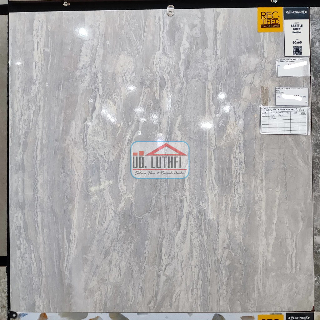 Keramik Lantai Halus 60x60 Platinum Seattle Grey