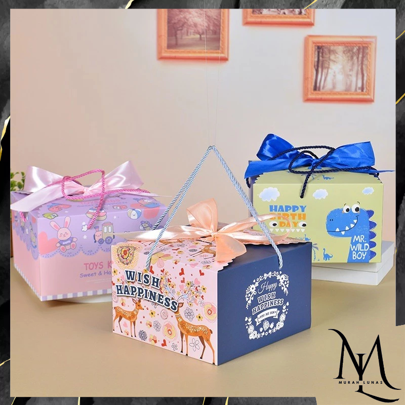 

MUNAS Goodie Bag Ulang Tahun Anak Motif Kartun Kotak Kado Berpita Tas Bingkisan Hadiah Hampers Ulang Tahun Anak Paper Bag Snack Karakter Kotak Souvenir Box Kue Tentengan Souvenirs Party Supplies