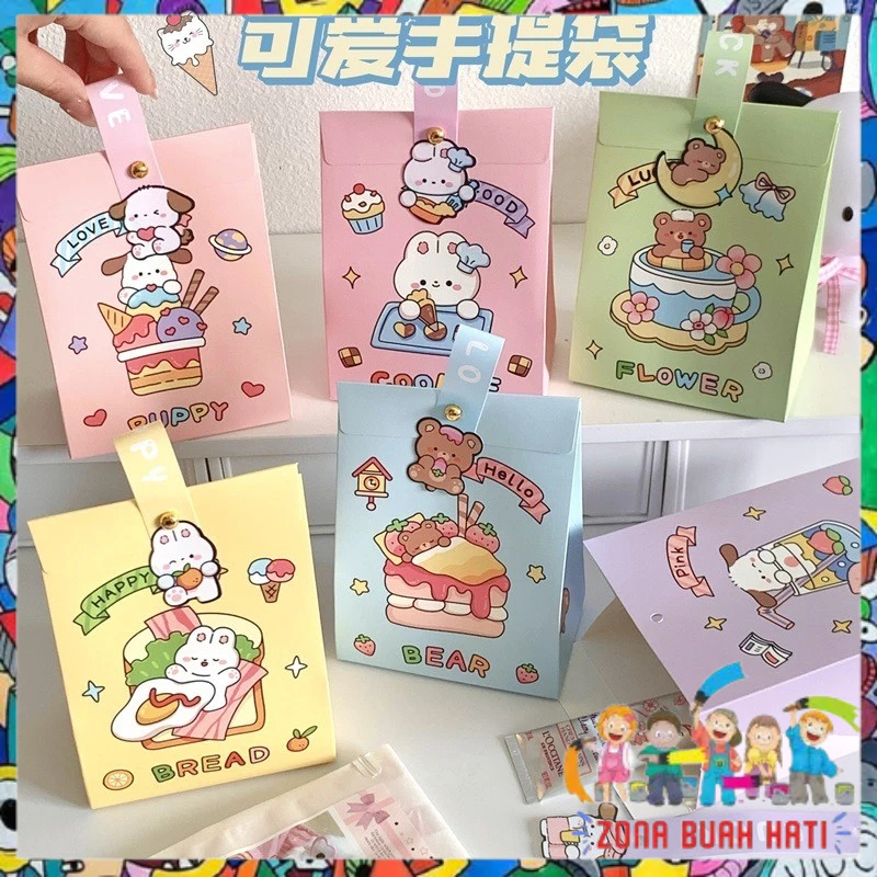 

ZBH Goodie Bag Ulang Tahun Anak Motif Kartun Kotak Kado Tas Bingkisan Hadiah Hampers Ulang Tahun Anak Paper Bag Karakter Kotak Souvenir Box Kue Tentengan Souvenirs Party Supplies