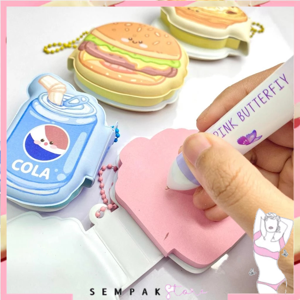 

SS Sticky Note Karakter Lucu 80 Lembar Mini Sticky Notes Dengan Rantai Gantungan Bentuk Makanan Notebook Mini Dengan Bantalan Empuk Squishy Kecil