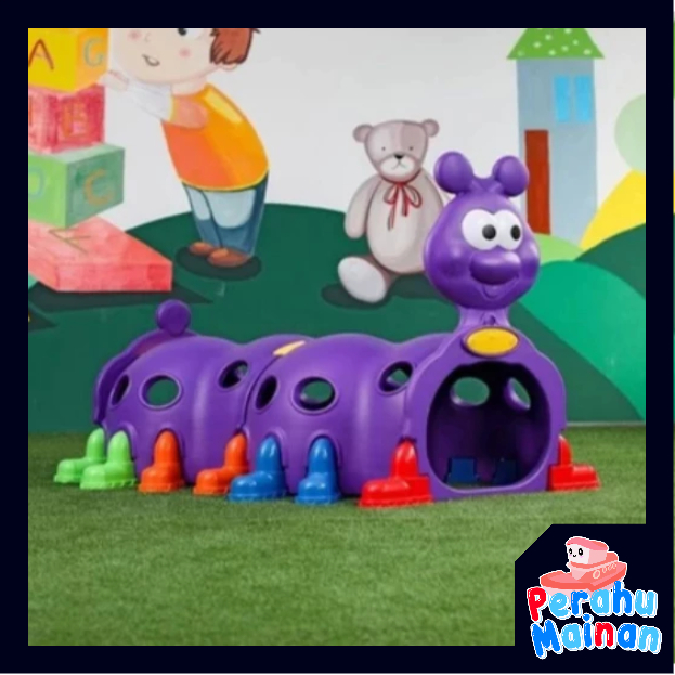 Mainan terowongan anak caterpillar / mainan tunnel anak kuning / mainan tunnel anak ungu