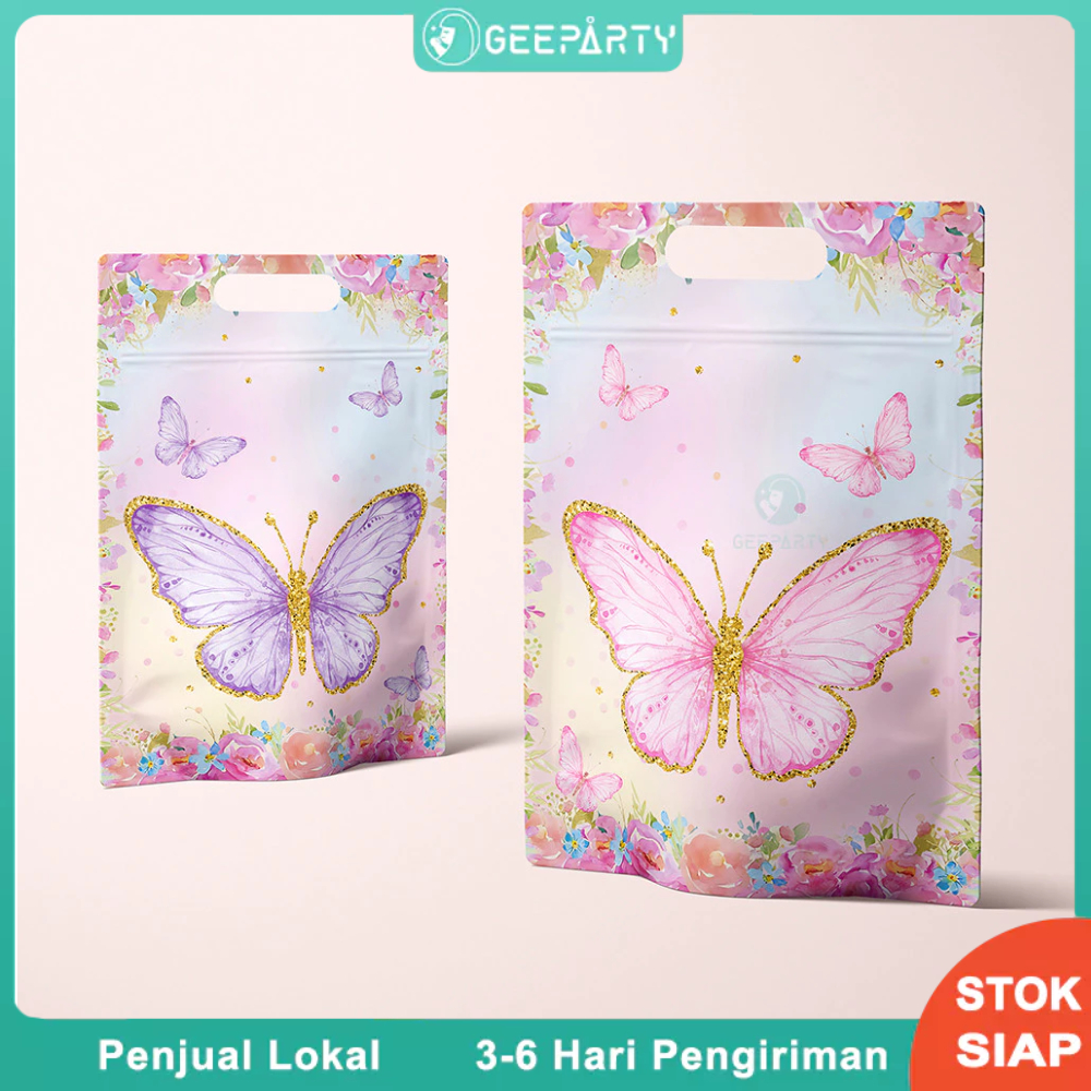 

10 Pcs Tas Permen Kupu-kupu Ungu Merah Muda Kantong Berdiri Ziplock Untuk Dekorasi Pesta Ulang Tahun