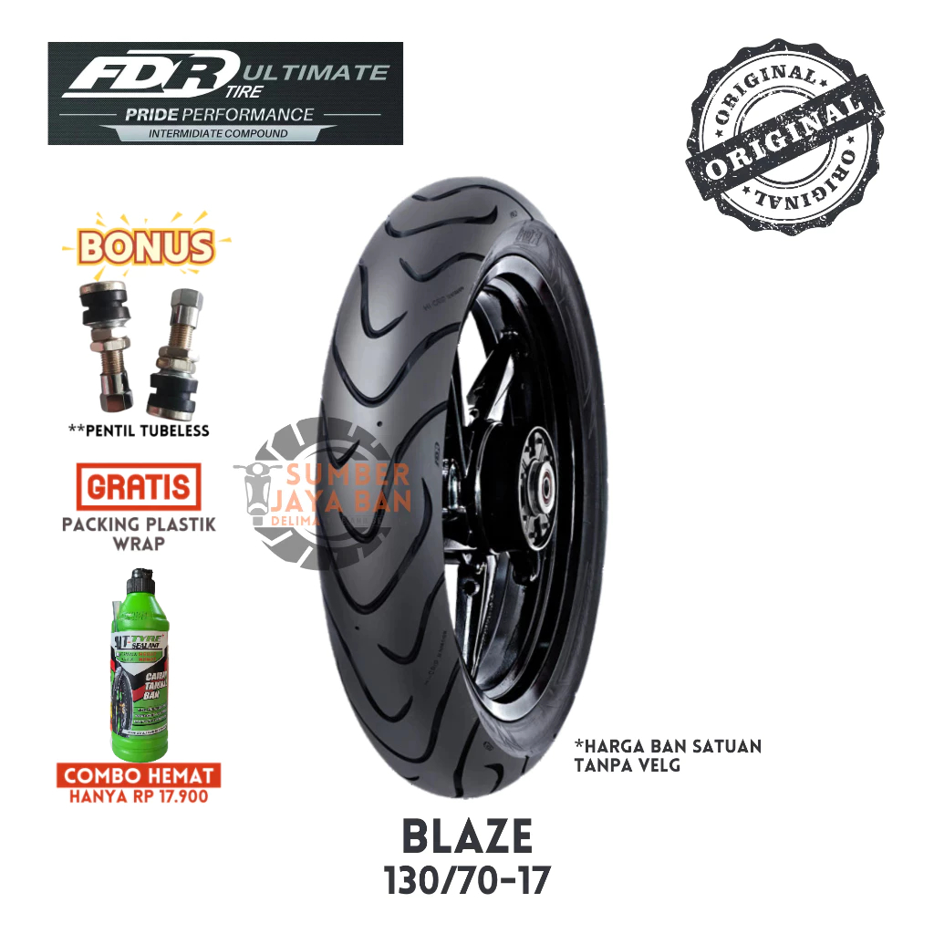 FDR Ultimate BLAZE 130/70-17 Ring 17 130/70 Tubeless Tubles