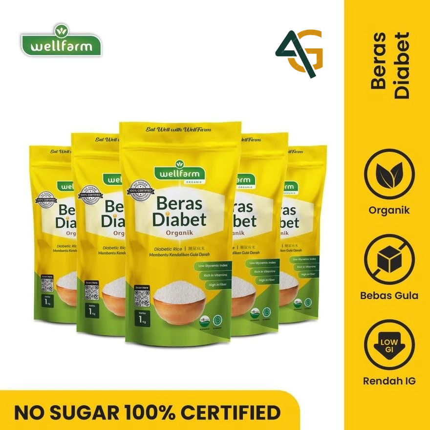 

Beras Diabetes Organik 10Kg Free Sugar Low Gi Bundling / Wellfarm Beras Diabet 10Pcs