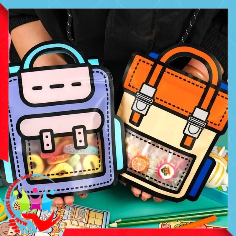 

MSBS Goodie Bag Plastik Standing Pouch 2D Ulang Tahun Anak Motif Tas Ransel Plastik Bingkisan Makanan Tas Hampers Snack Ulang Tahun Anak Bungkusan Plastik Cookies Lucu Pesta Perayaan