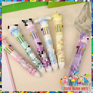 

ZBH Pena Mekanik Karakter Kartun Pulpen 10 Warna Lucu 3D DOLL Bolpen Gel Tinta Donat Animasi 10 Warna Alat Tulis Sekolah Anak Super Imut