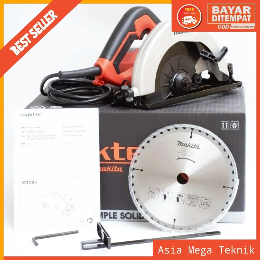 Mesin Potong Kayu Circular Saw 7inch Maktec MT583 / Maktec MT 583/RETTO MERAH