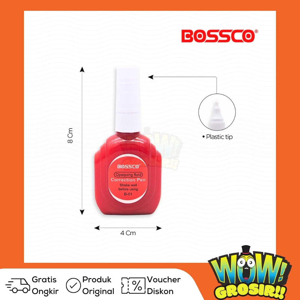 

(1 box) Correction Fluid Cairan Koreksi Penghapus Cair BOSSCO B-01