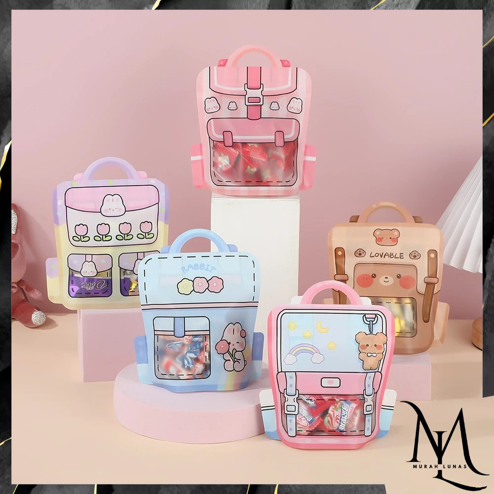 

MUNAS Goodie Bag Plastik Standing Pouch 2D Ulang Tahun Anak Motif Kartun Plastik Bingkisan Makanan Tas Hampers Snack Ulang Tahun Anak Bungkusan Plastik Cookies Lucu Pesta Perayaan Kantong Plastik Ziplock Tas Sekolah