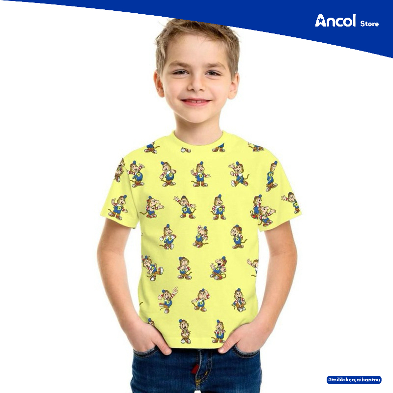 Ancol Baju Kaos Anak Full Print Dufan – Kaos Anak Penuh Gambar Dufan untuk Usia 1-12 Tahun | Officia