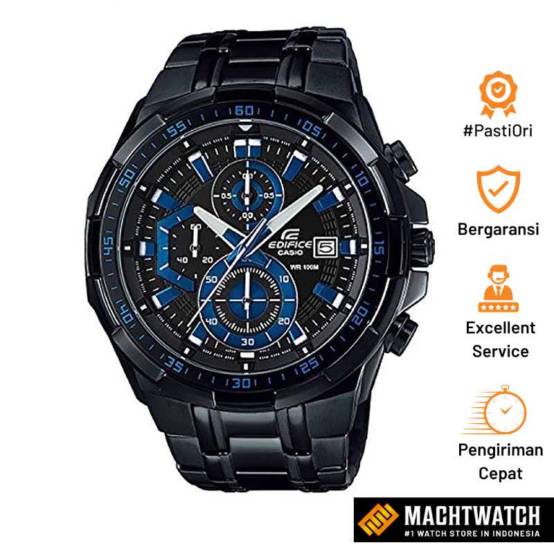 [PAYDAY SALE] Jam Tangan Pria Casio Edifice EFR-539BK-1A2VUDF Chronograph Men Black Dial Black Stain
