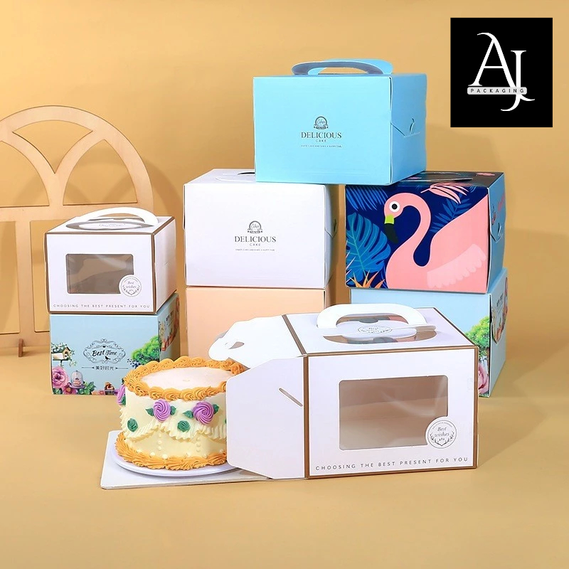 Box Kue Tart Cake Ultah 16x16 cm/ 21x21 cm+ alas tebal premium- Box Karton Alas Kue Bolu Cake Ultah