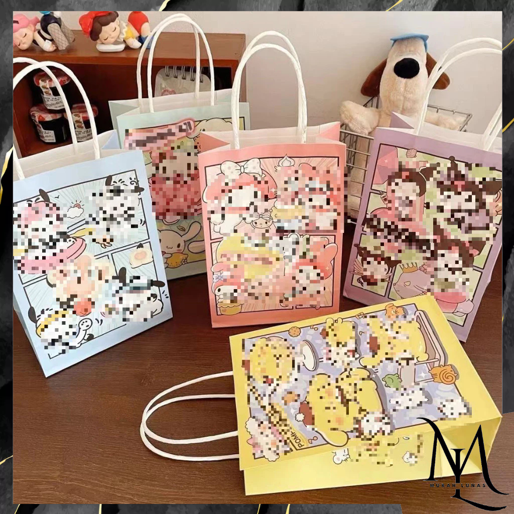 

MUNAS Paper Bag Kantong Kertas Happy birthday Animasi Goodie Bag Bingkisan Snack Anak Tas Hampers Kado Motif Kartun Lucu