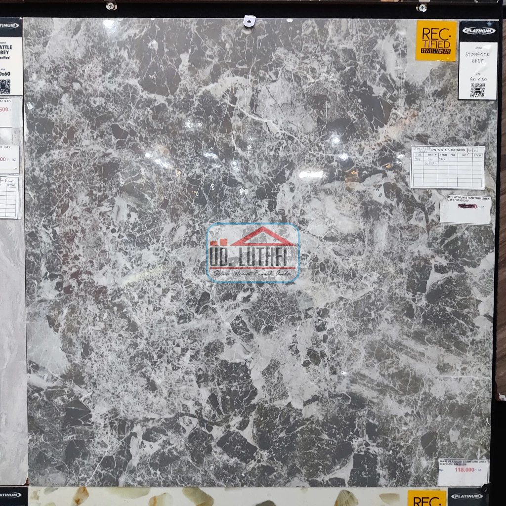 Keramik Lantai Halus 60x60 Platinum Stamford Grey
