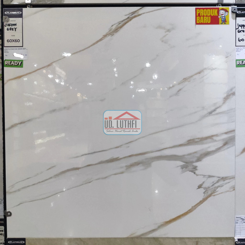 Keramik lantai Halus 60x60 Platinum WB jardin Grey - Keramik White Body Jepara