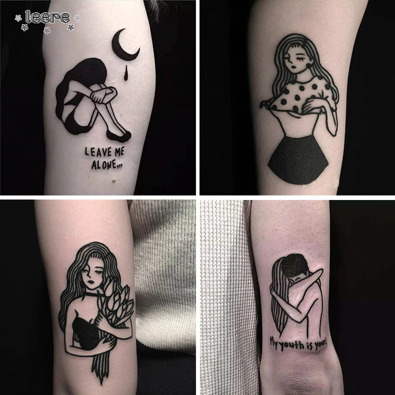 COD Tahan Tato Tahan Air Hitam Dan Putih  tato temporer semi permanen tahan Lama Tato Keren Tahan 1 