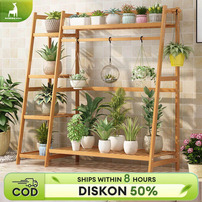 Rak Bunga 4 Susun Rak Bunga 150cm Tempat Bunga Raksasa Rak Taman Rak bunga kayu