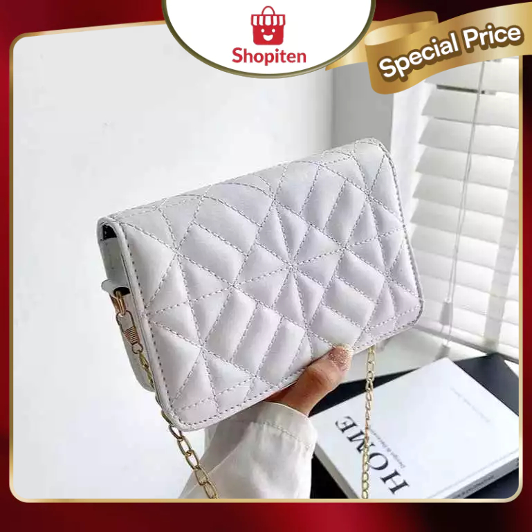 Tas Wanita Kulit Premium Alin Bag Mini Tas Selempang Wanita Warna Putih Salju Original Import RZ Bag