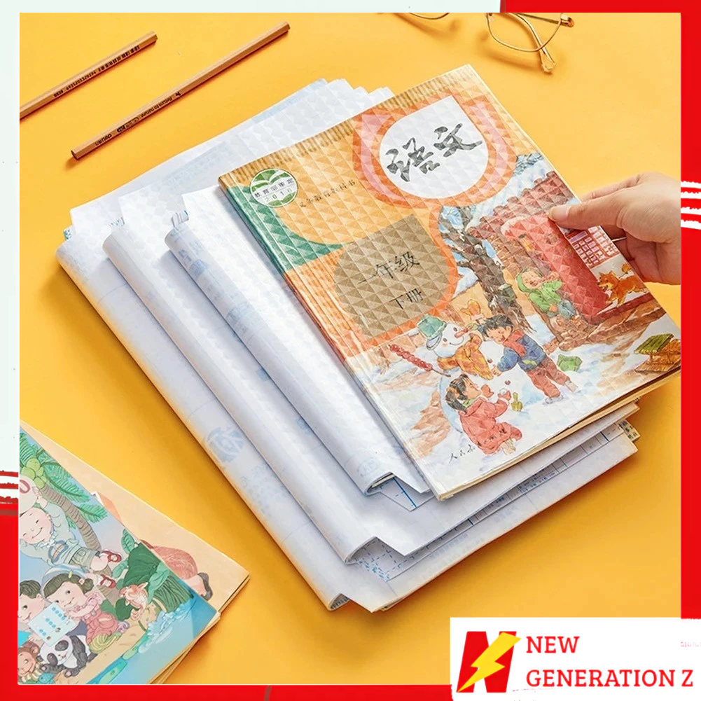 

NGZ Stiker Sampul Buku Bening Isi 10 Lembar Self-Adhesive Book Cover Waterproof Sticker Sampul Buku Tulis Sekolah Diamond Transparant Polos Pelindung Cover Buku Paket Cetak LKS Dengan Perekat Model Buram Tahan Air 10Pcs