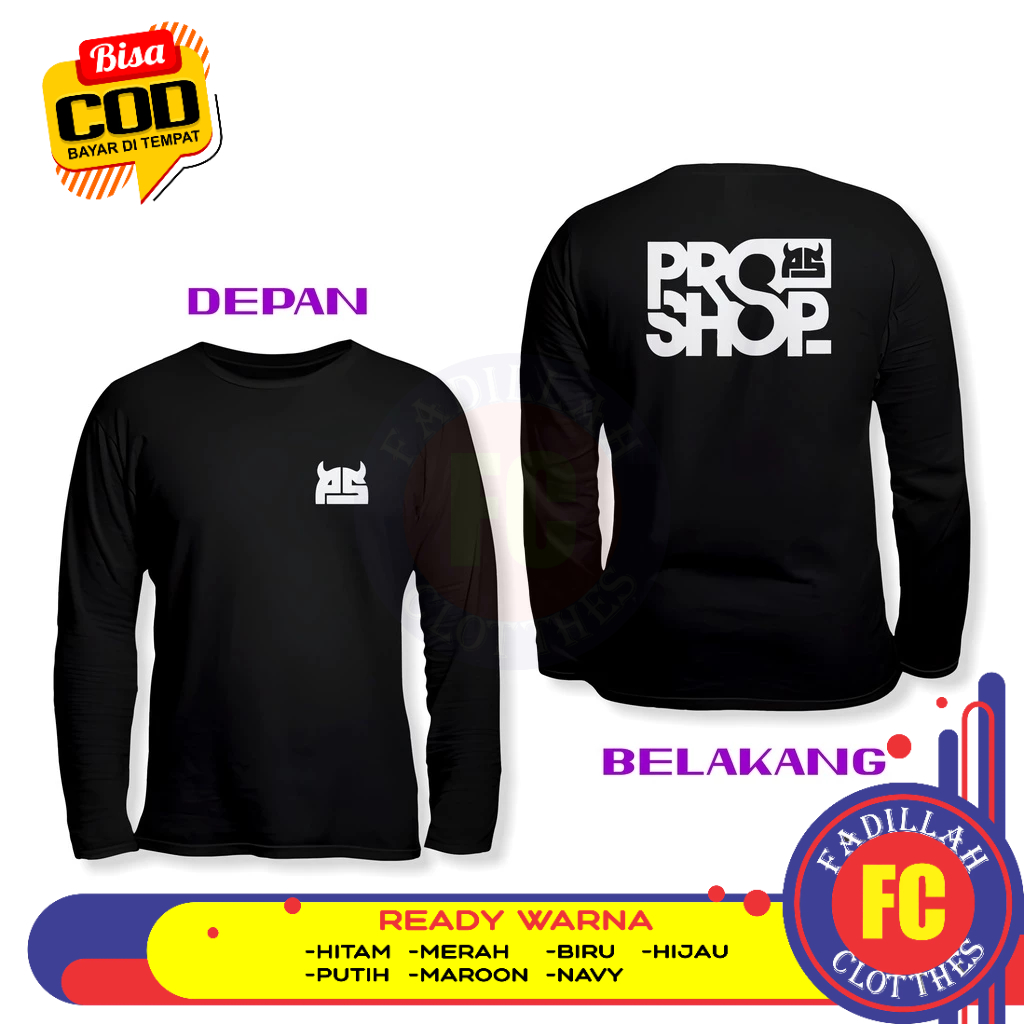Baju Kaos PROSHOP Logo v2 DB Lengan Panjang Kaos Distro